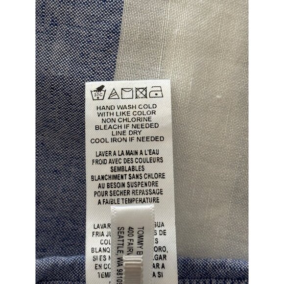 Tommy Bahama Rugby Beach Stripe Cover-Up Tunic Shirt Dress Linen Blue Size M - Picture 8 of 8